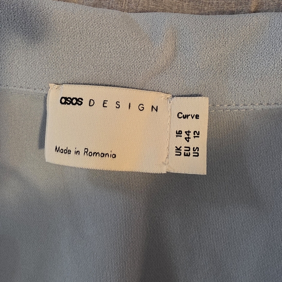 ASOS Light Blue Midi Dress with Belt - Picture 2 of 9